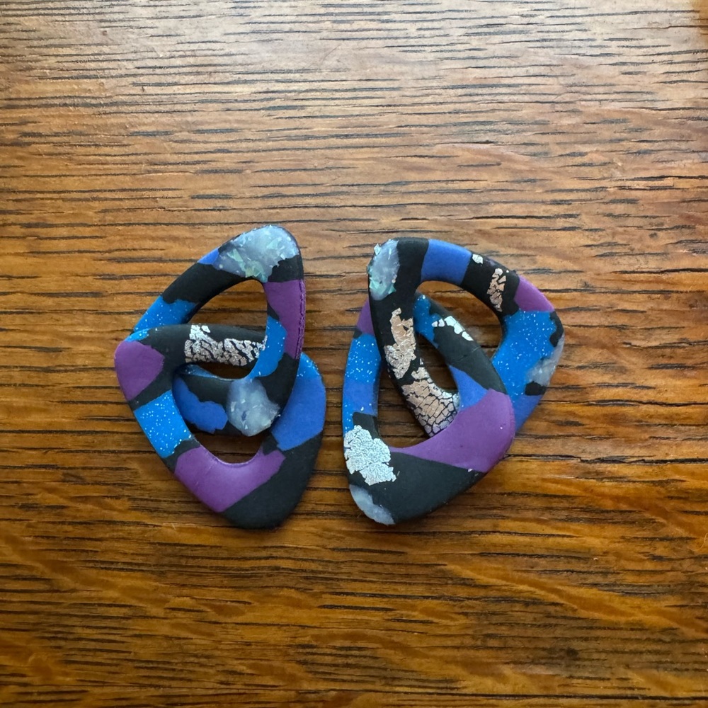 Abstract Multicolor Statement Earrings - image 1